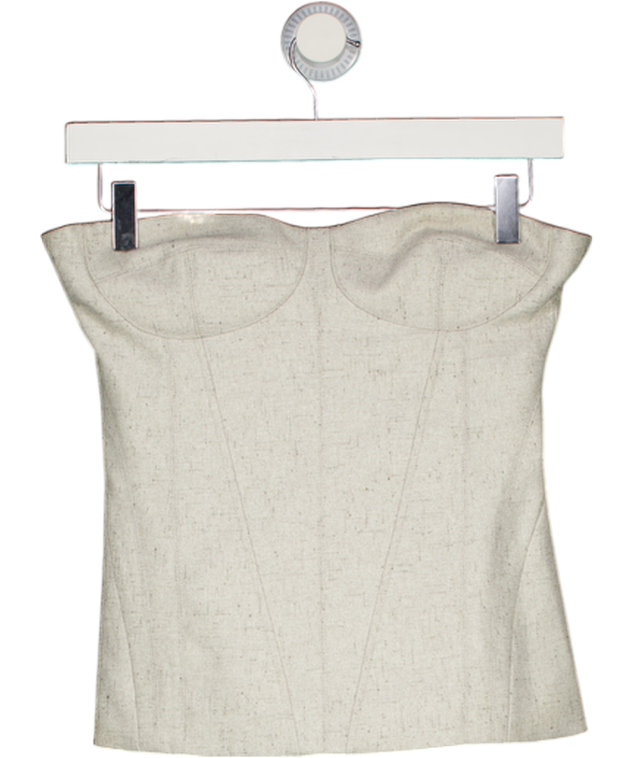 H&M Edition Light Grey Twill Bustier Top UK 8
