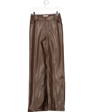 Princess Polly Brown Faux Leather Trousers UK 6