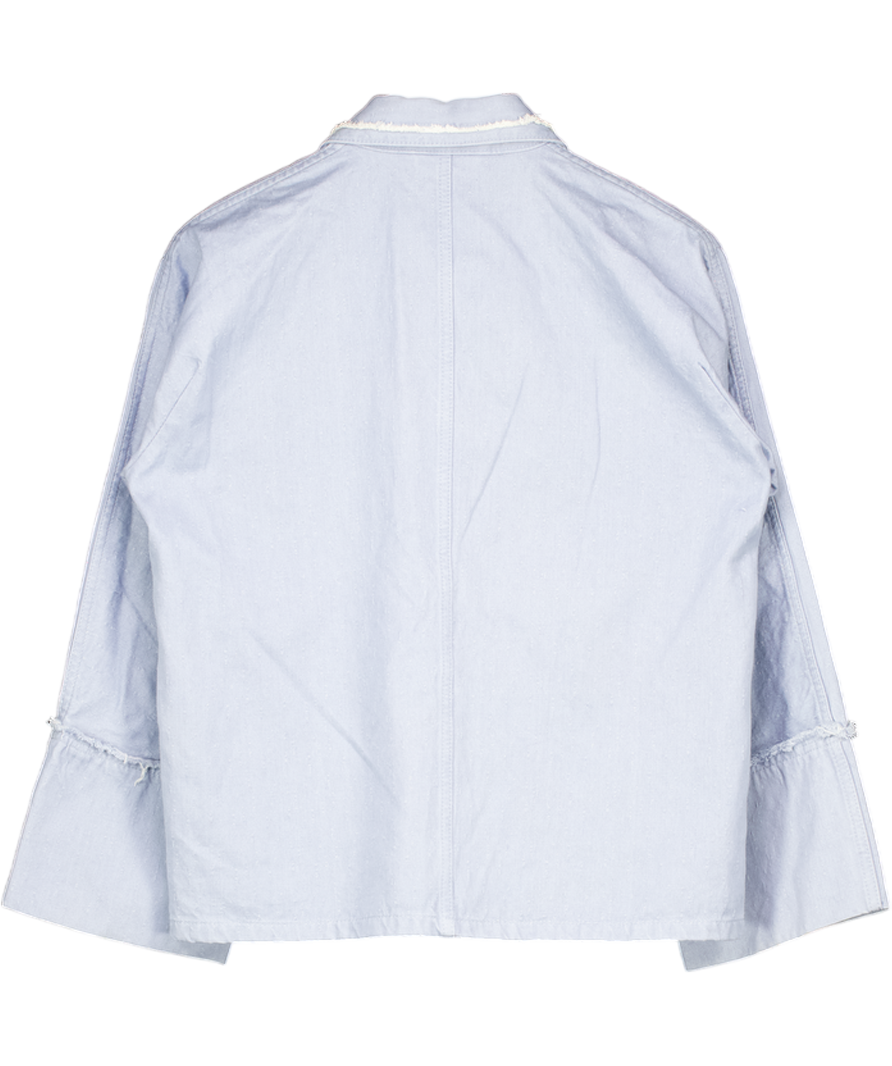 BAUM UND PFERDGARTEN Light Blue Denim Feature Collar Jacket UK 6