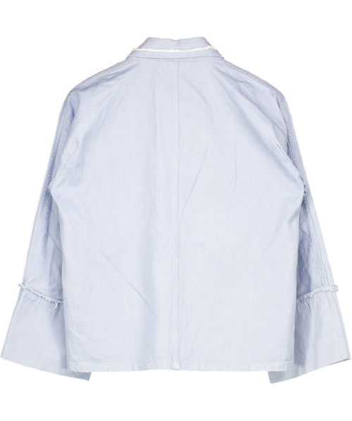 BAUM UND PFERDGARTEN Light Blue Denim Feature Collar Jacket UK 6