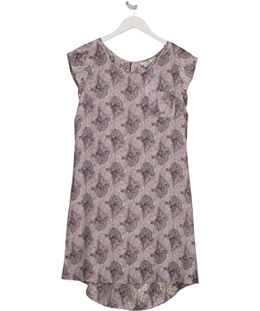 Boden Purple Floral Short Sleeve Shift Dress UK 14