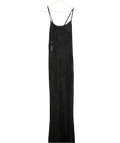 Black Sheer Lace Bodycon Maxi Dress UK S