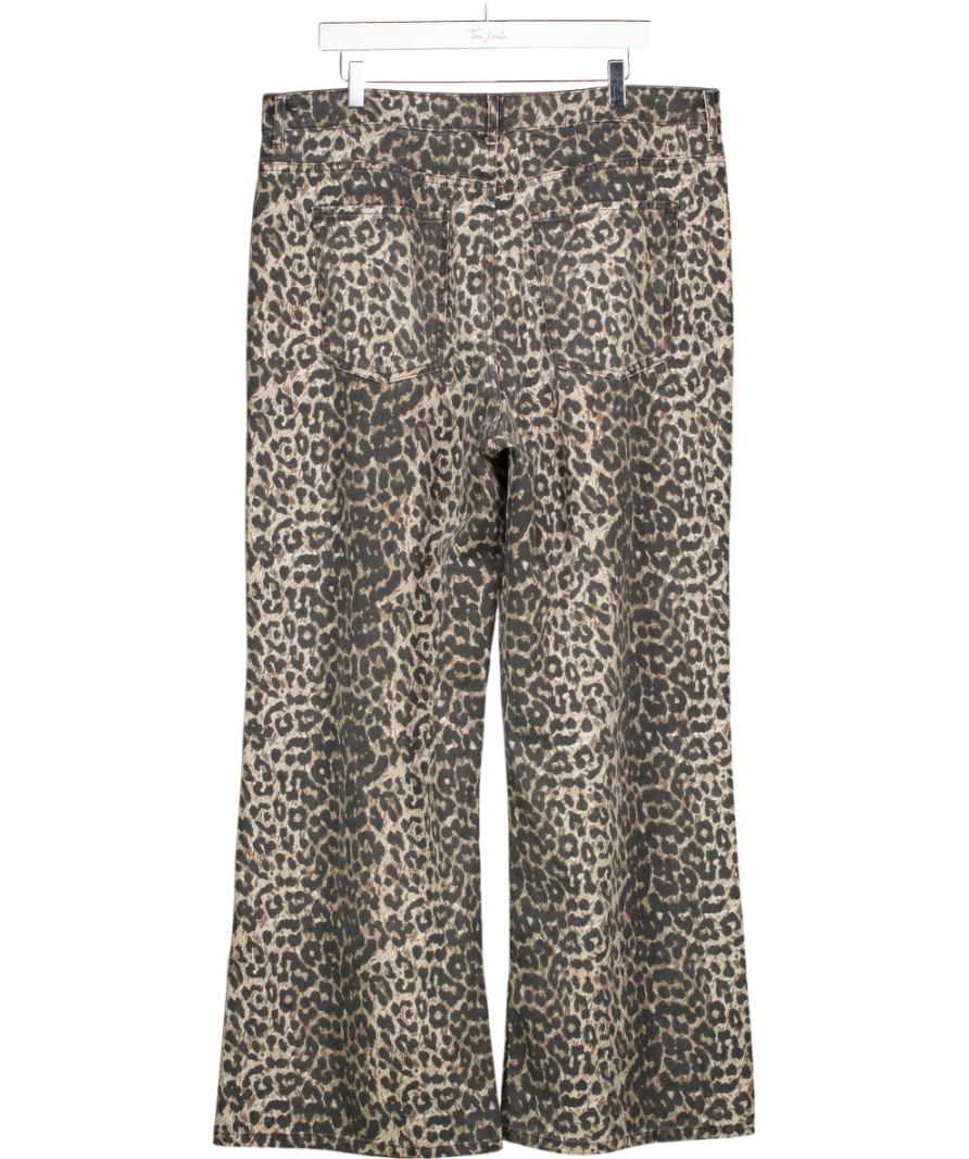 New Look Brown Leopard Print Adalae Wide Leg Jeans UK 18