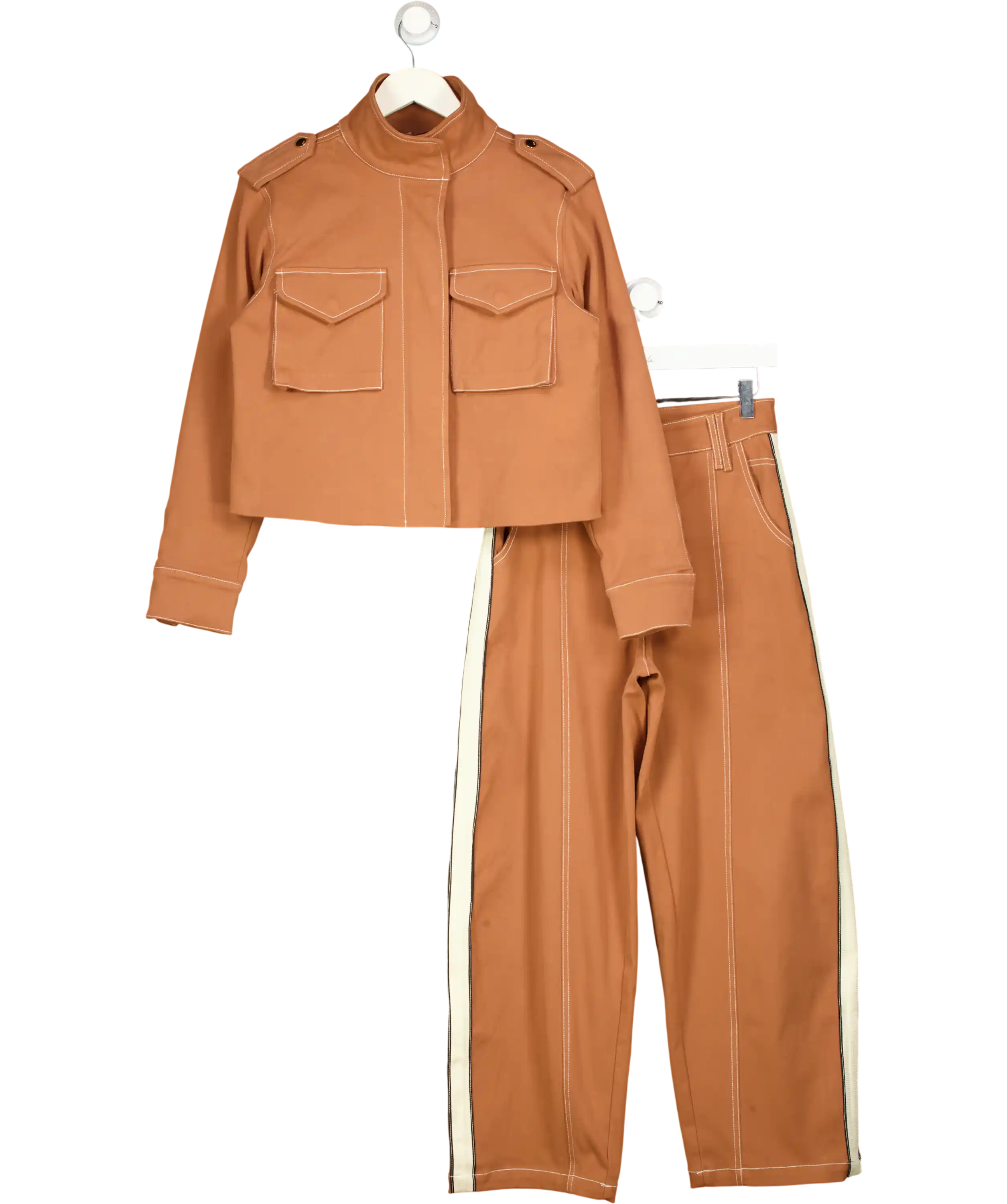 Karen Millen Brown Zip Up Jacket With Trousers UK 6