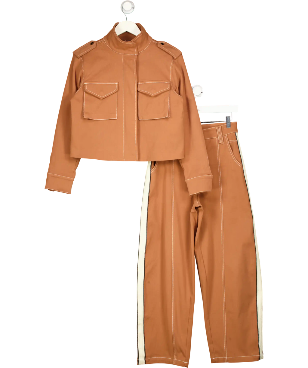 Karen Millen Brown Zip Up Jacket With Trousers UK 6