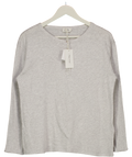 AMERICAN VINTAGE Light Grey Long Sleeve Henley Sonoma T-shirt UK M