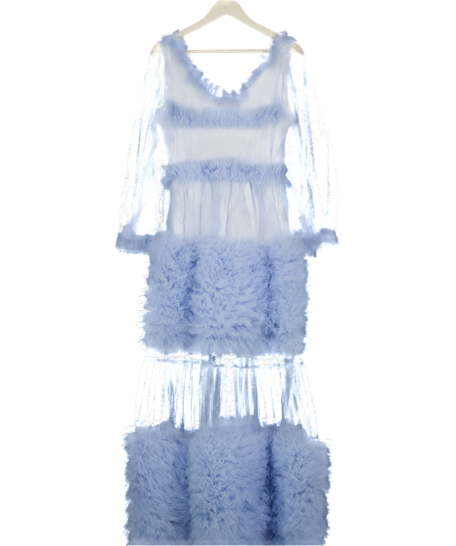 SISTER JANE Blue Dream Halo Haze Tulle Maxi Dress UK L