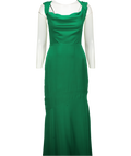 THE FOLD Deep Emerald Green Amorosi Silk Gown Dress UK 8