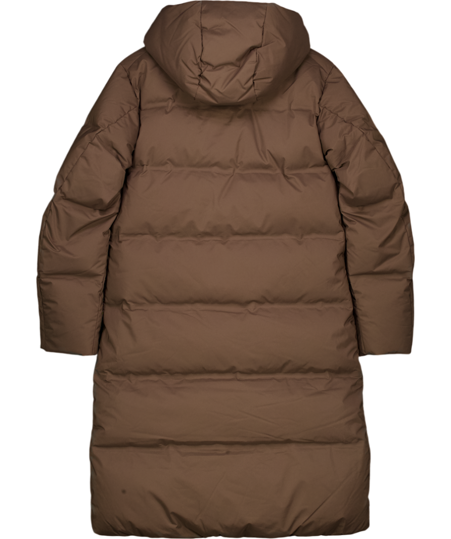 UNIQLO Brown Longline Hooded Puffer UK XS