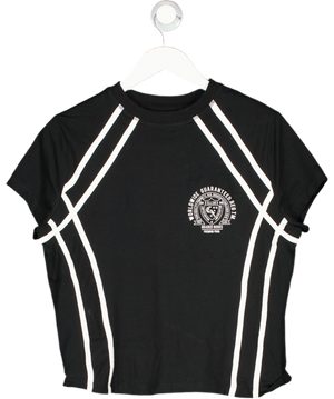 Collusion Black Shrunken Sport T-shirt UK M