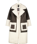 River Island Dark Brown Faux Shearling Coat UK S