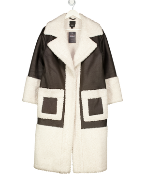 River Island Dark Brown Faux Shearling Coat UK S