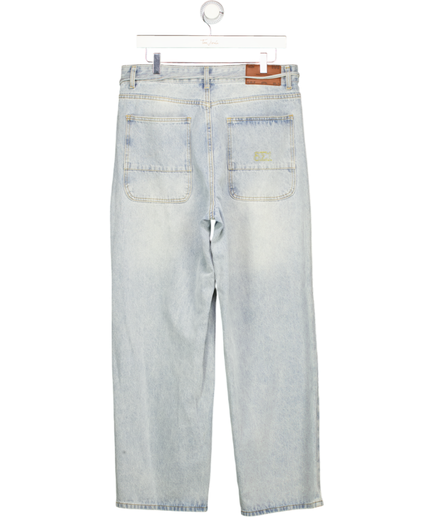 Sumwon Blue Wide Leg Belted Jeans UK M
