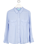 MELISSA ODABASH Baby Blue 100% Viscose Beach Shirt UK S
