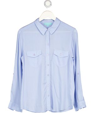 MELISSA ODABASH Baby Blue 100% Viscose Beach Shirt UK S