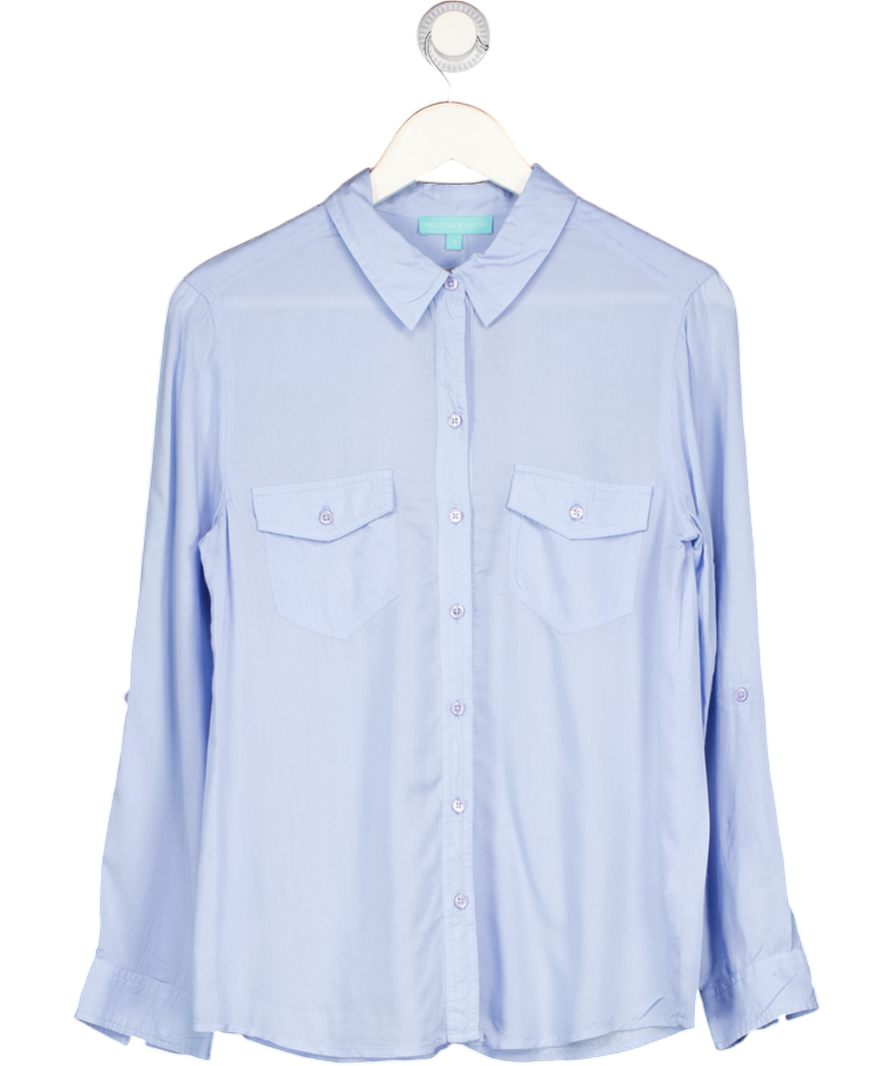 MELISSA ODABASH Baby Blue 100% Viscose Beach Shirt UK S