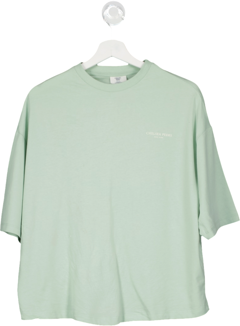 Chelsea Peers Green Organic Cotton Logo Boxy Cropped Knot Lounge T-shirt UK XS