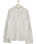NA-KD White Cuff Detail Oversized Cotton Shirt UK 8