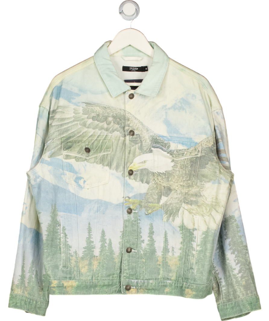 Jaded London Blue Limited Edition 'american Eagle' Denim Jacket UK M