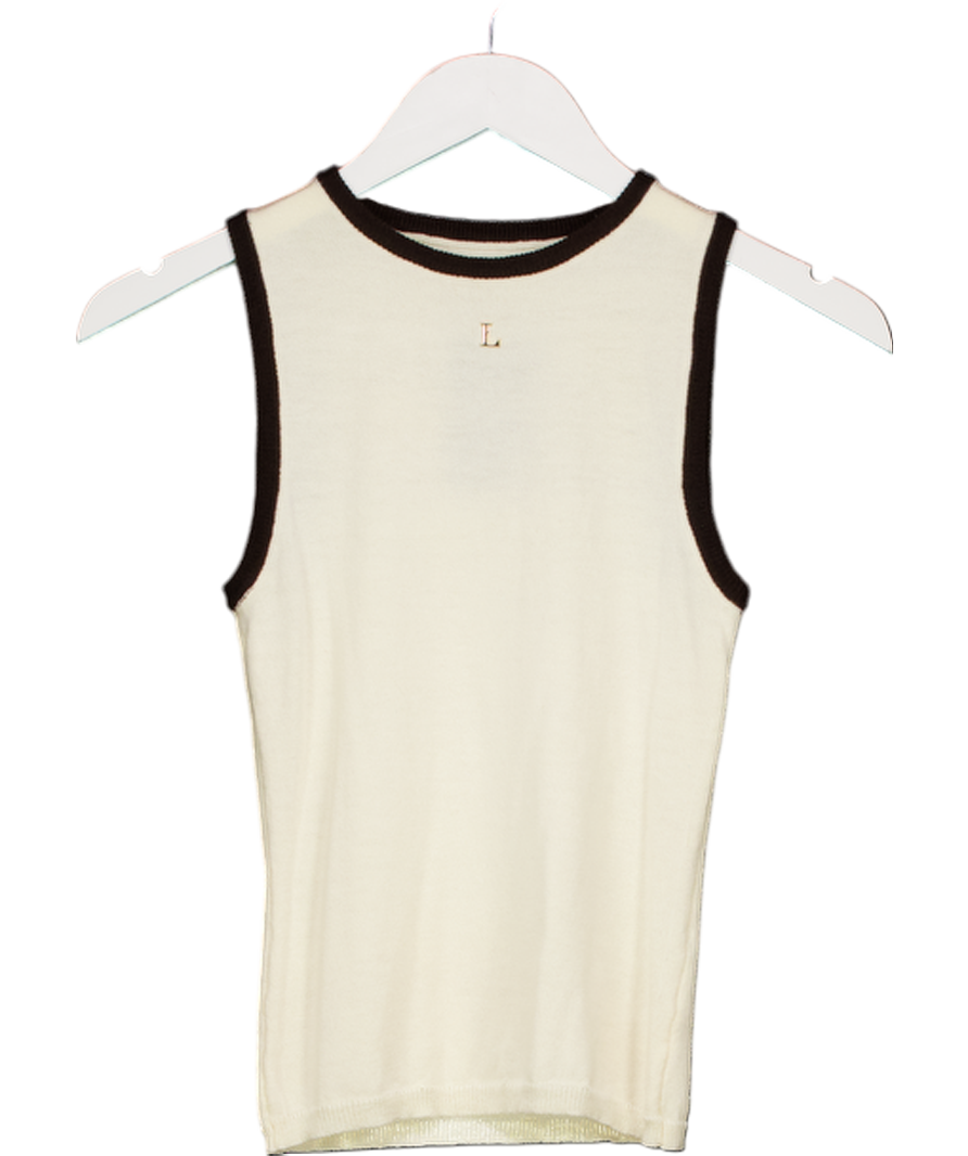 Lounge Underwear Cream Sleeveless Knit Contrast Top UK S
