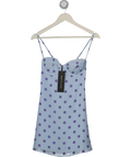 White Fox Blue In The Back Of My Mind Mini Dress Polka Dot UK S