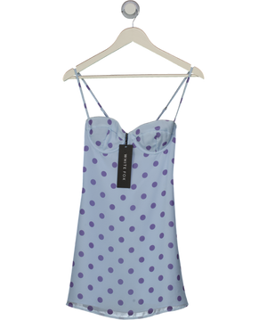White Fox Blue In The Back Of My Mind Mini Dress Polka Dot UK S