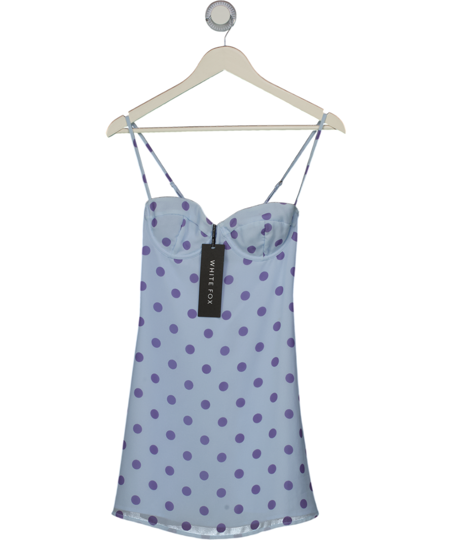 White Fox Blue In The Back Of My Mind Mini Dress Polka Dot UK S