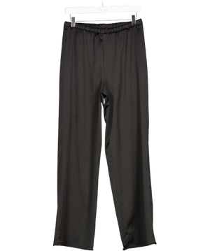 MANGO Black Satin Palazzo Trousers UK S