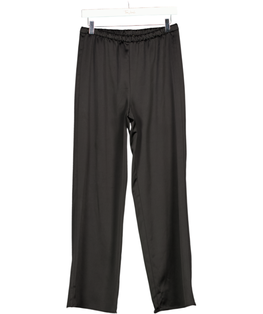 MANGO Black Satin Palazzo Trousers UK S