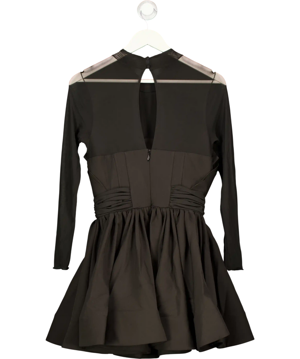 CLUB L Black Distinguished Strapless Fan Pleated Mini Dress UK 8