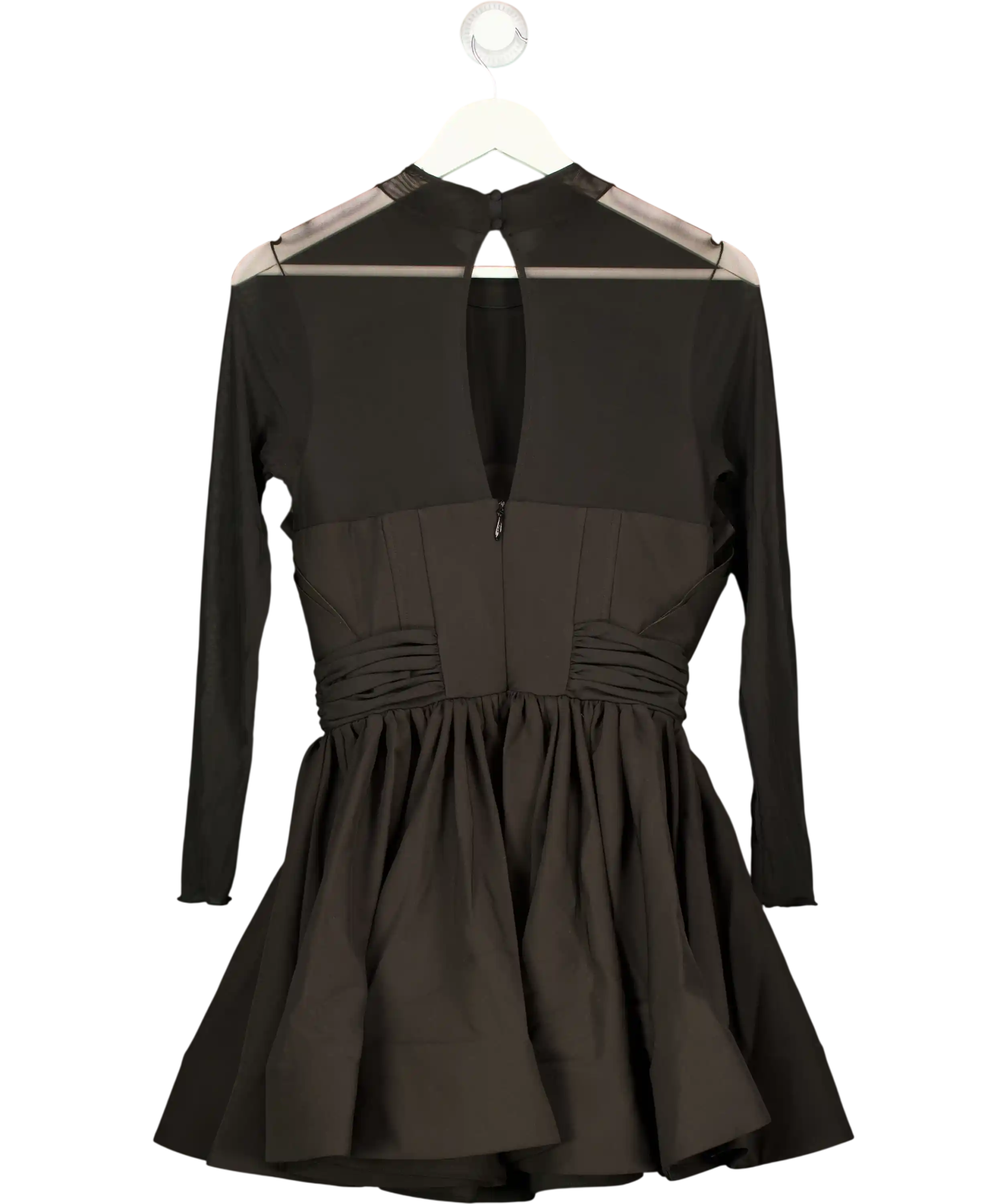 CLUB L Black Distinguished Strapless Fan Pleated Mini Dress UK 8