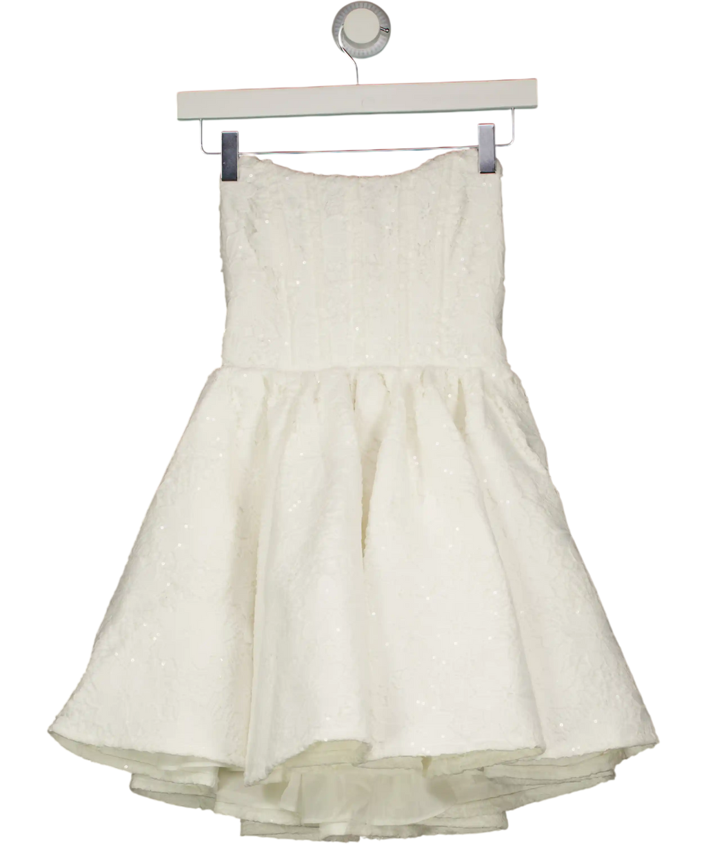 SLA the label White Dolly Lace Sequin Corset Top Mini Dress UK XS