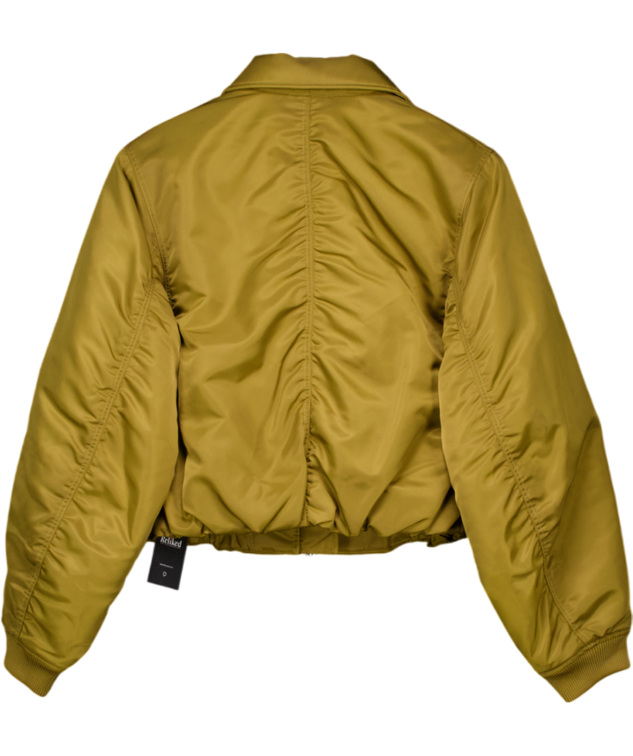 & Other Stories Brown Cropped Bomber Jacket UK XS