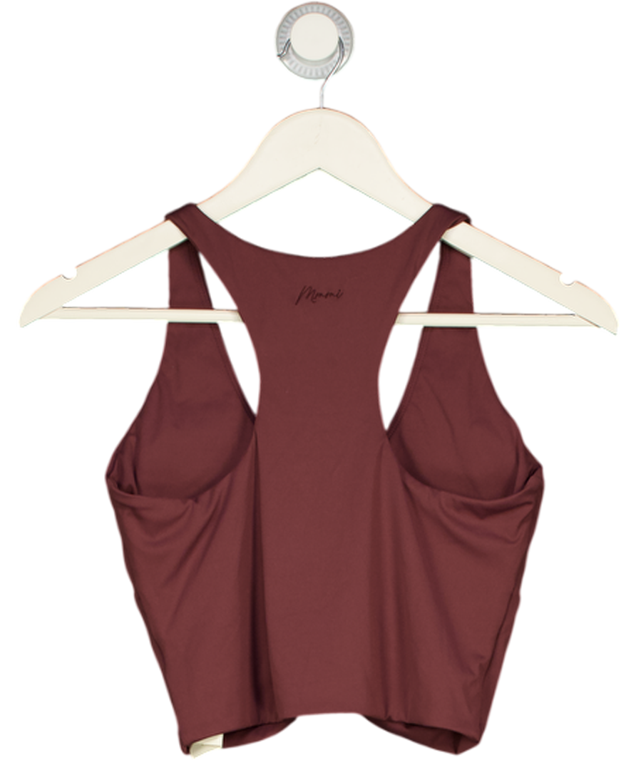 My mum made it Purple Ruched V Neck Sports Crop Top Plum Colour UK L