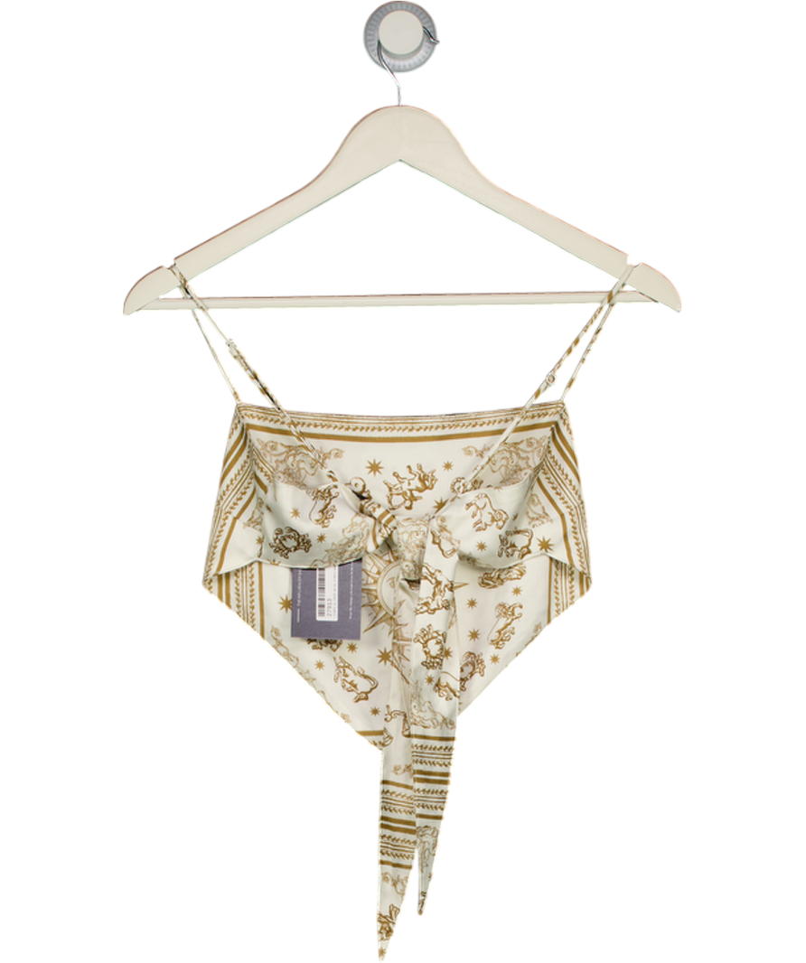 Danielle Bernstein Cream Astro Print Handkerchief Top UK XS