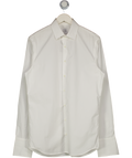 FIGARET PARIS Fitted Cotton Poplin Italian Collar White Shirt With French Cuff UK M