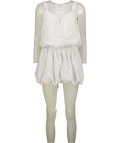 White Fox 100% Cotton Soft Girl Mini Dress White UK S