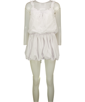 White Fox 100% Cotton Soft Girl Mini Dress White UK S