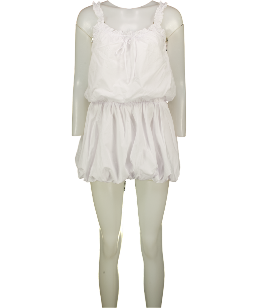 White Fox 100% Cotton Soft Girl Mini Dress White UK S