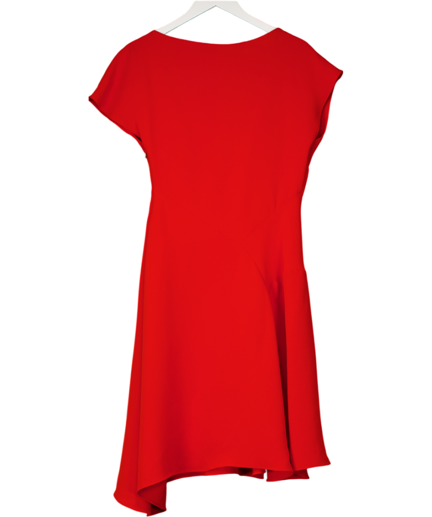 REISS Orange Short Sleeved Draped Dress UK 12