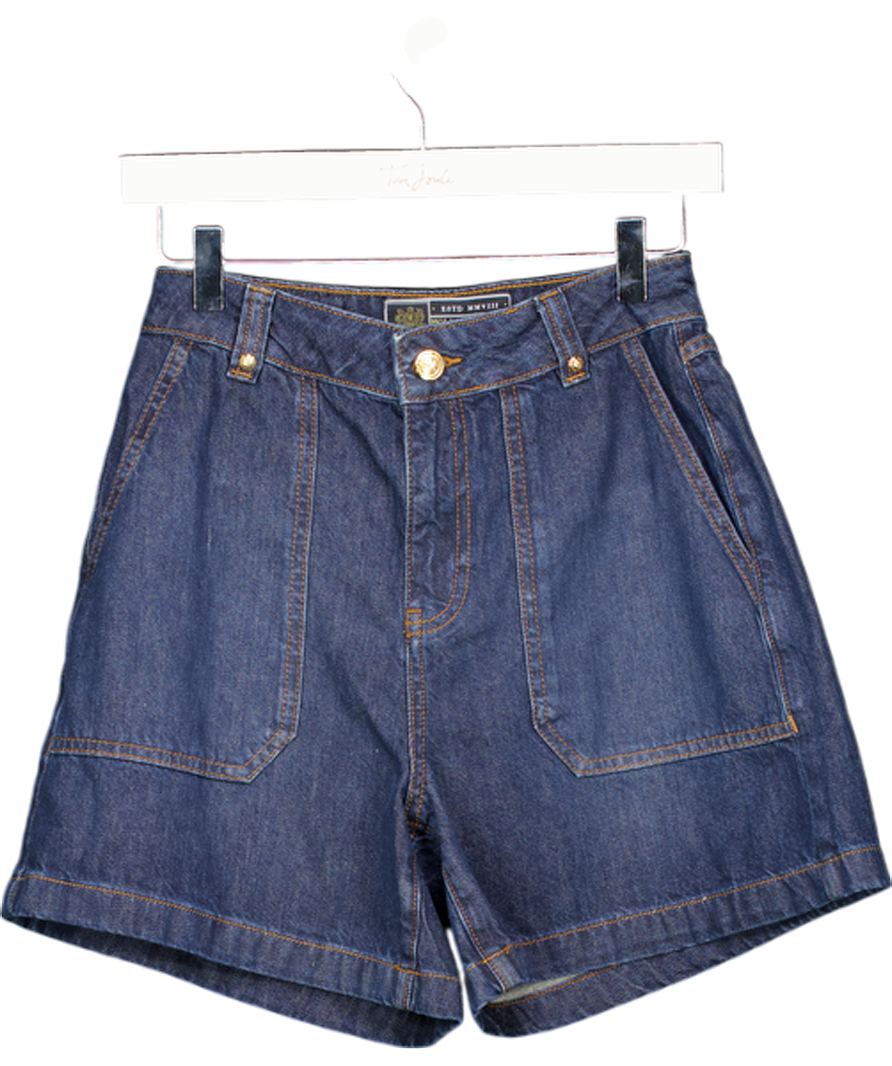 Holland Cooper Dark Blue Denim Shorts UK 8