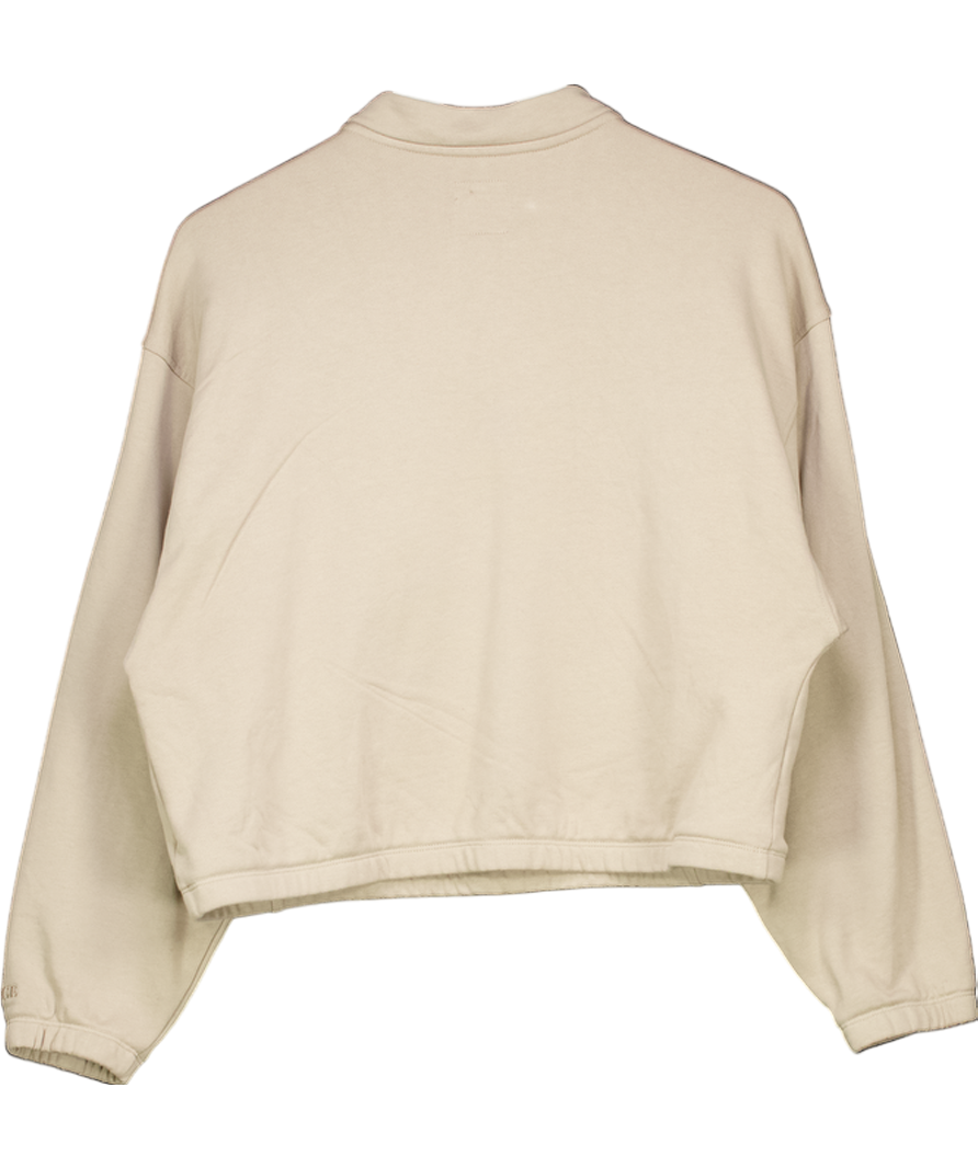 Lounge Underwear Brown Cropped Quarter Zip Sweatshirt UK XS