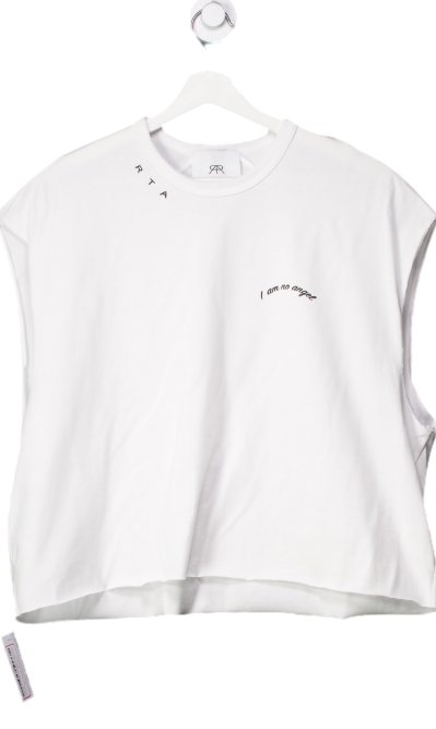 RTA White "i'm No Angel" Sleeveless T-shirt UK S/M