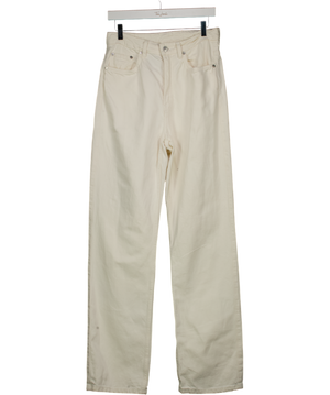 Weekday Cream Rowe Extra High Straight Jeans L34 W30