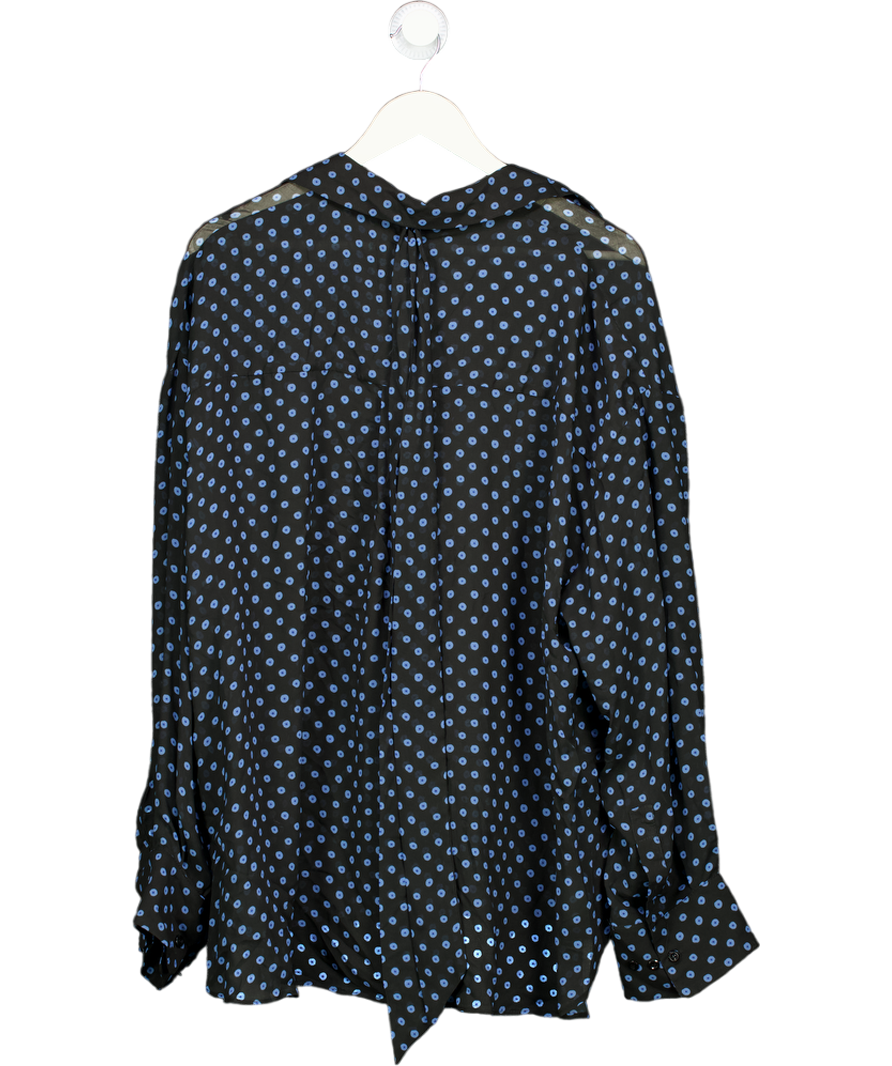 Vassia Kostara Black / Blue Spot Print Oversize Shirt One Size