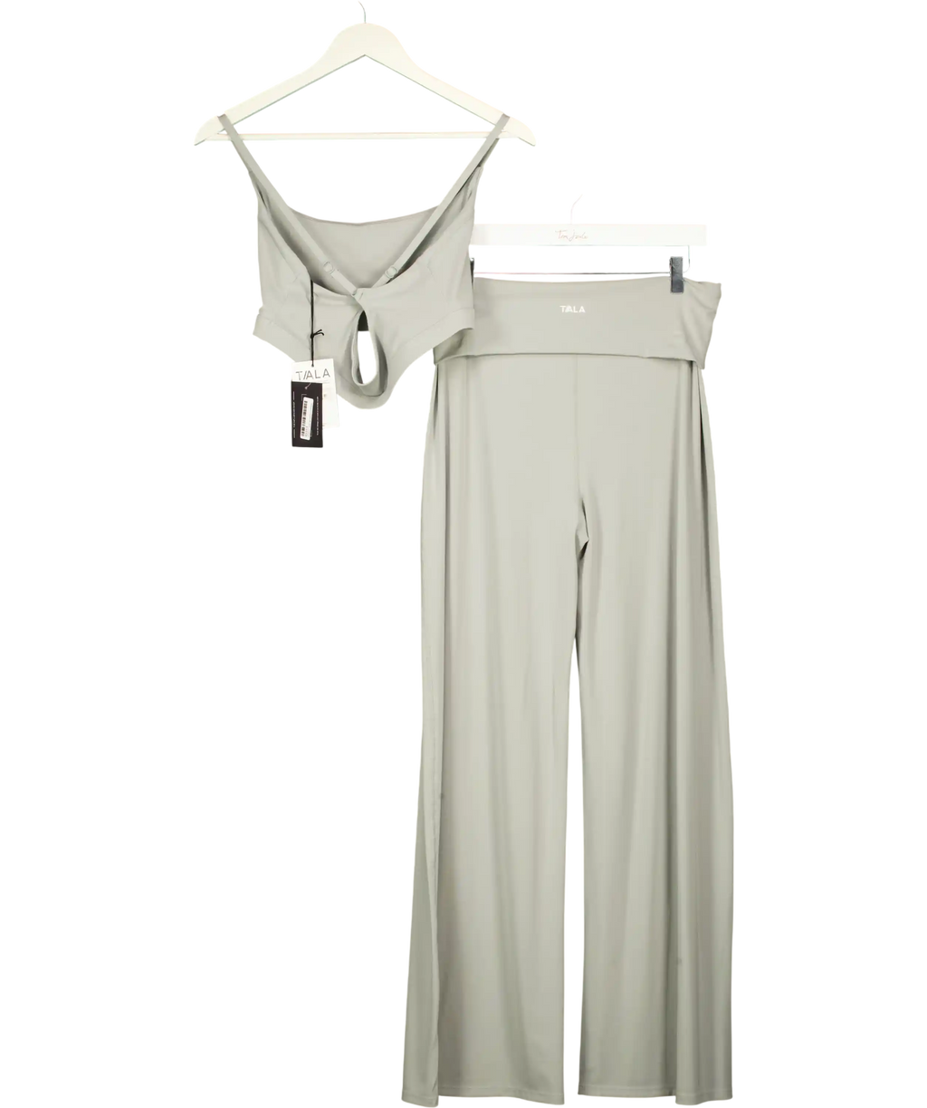 TALA Grey Softset Cross Back Sports Bra With Leggings UK XL