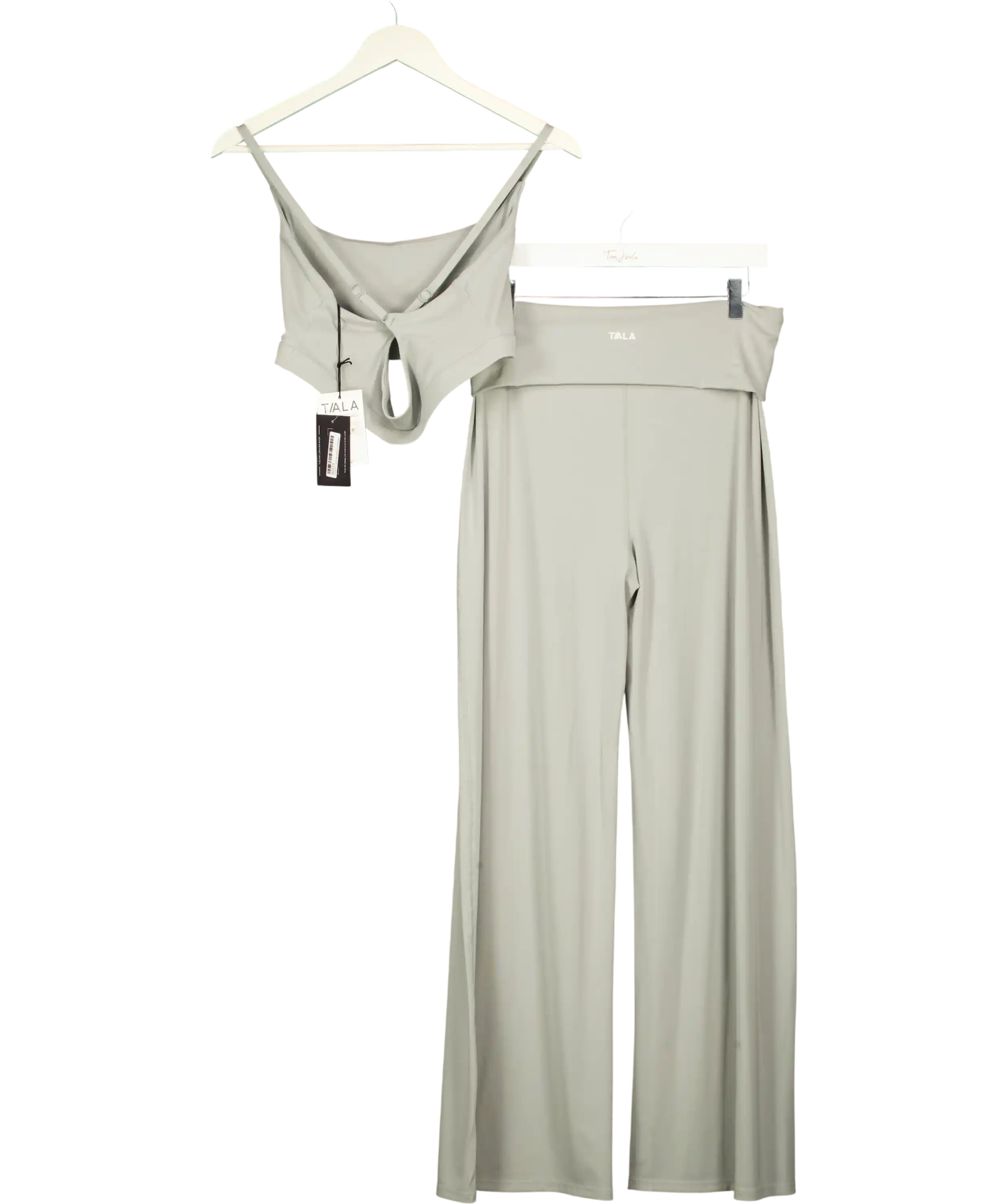 TALA Grey Softset Cross Back Sports Bra With Leggings UK XL