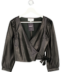 BA&SH Houston Butter Soft Real  Leather Wrap Top - Black Sz0 UK XS