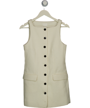 H&M White Sleeveless Twill Mini Dress UK 8