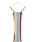 MISSONI Multicoloured Striped Lame Ribbed Knit Mini Dress UK XS